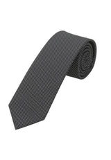 (Schwarz) Picoté Krawatte Herren 100% Seide 6cm aufgerollt