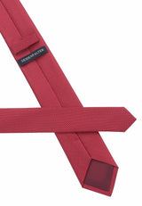 (Hellrot) Picoté Krawatte Herren 100% Seide 6cm Rückseite Detail