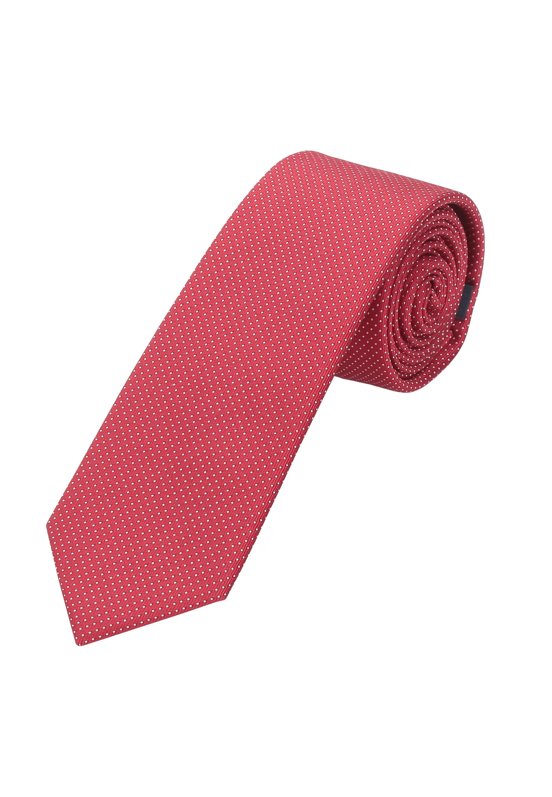 (Hellrot) Picoté Krawatte Herren 100% Seide 6cm aufgerollt