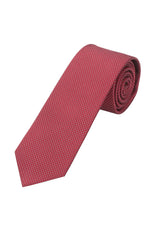(Mittelrot) Picoté Krawatte Herren 100% Seide 6cm gerollt