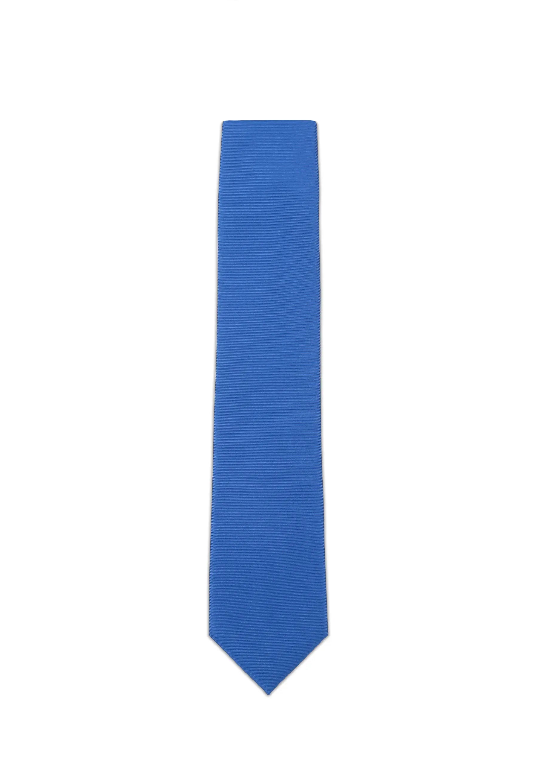 (Blau) Uni Seidenkrawatte Herren 6cm schmal in voller Länge