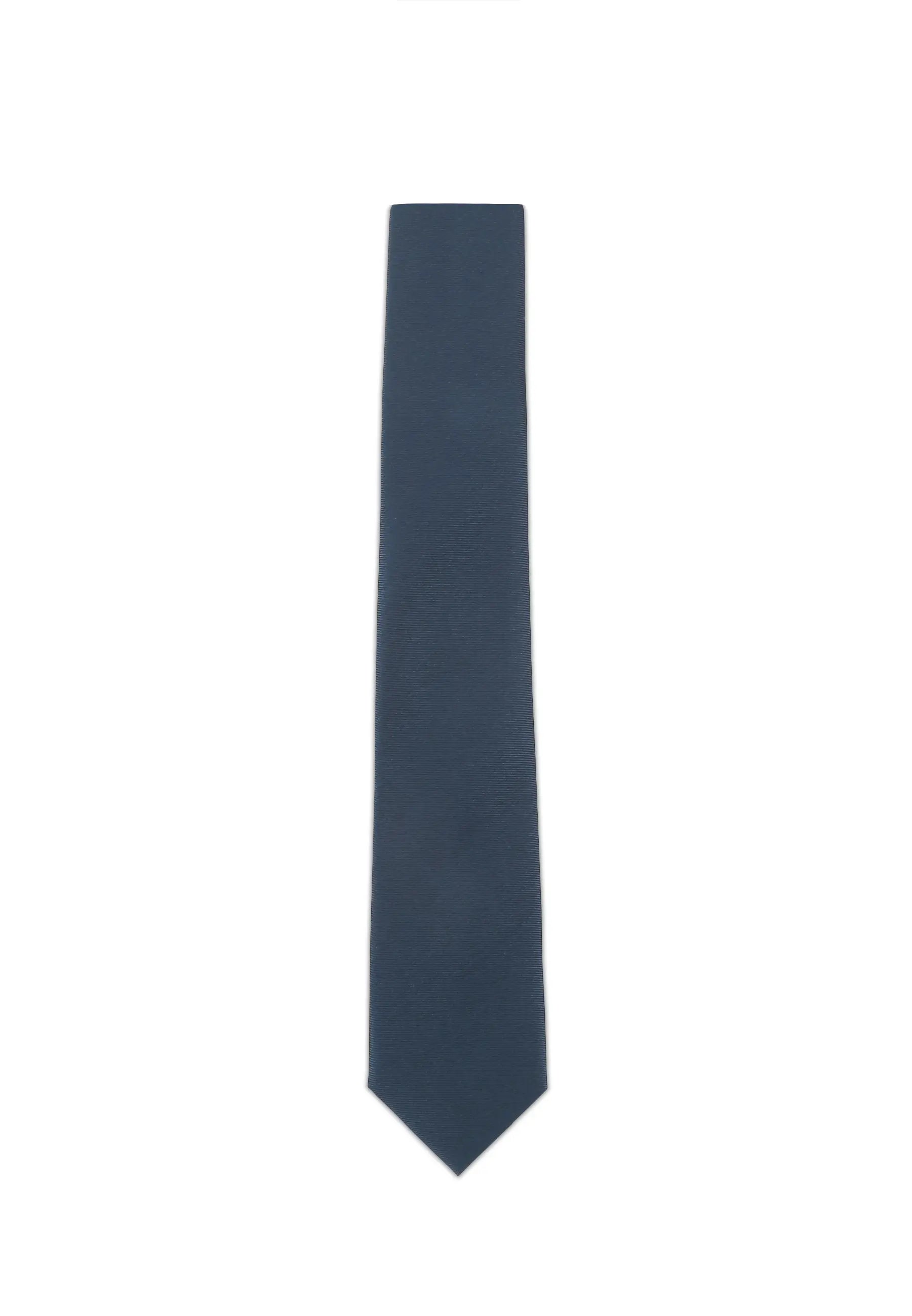(Dunkelblau) Uni Seidenkrawtte Herren 6cm schmal in voller Länge