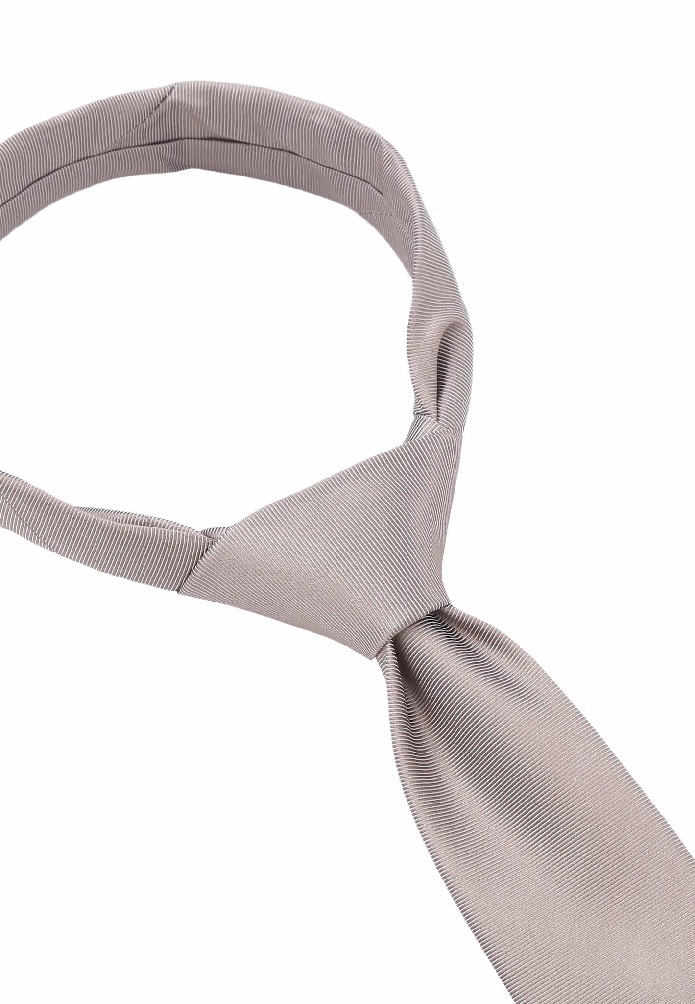 (Beige) Uni Seidenkrawatte Herren 6cm schmal in voller Länge