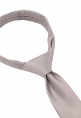 (Beige) Uni Seidenkrawatte Herren 6cm schmal in voller Länge