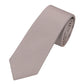 (Beige) Uni Seidenkrawatte Herren 6cm schmal aufgerollt