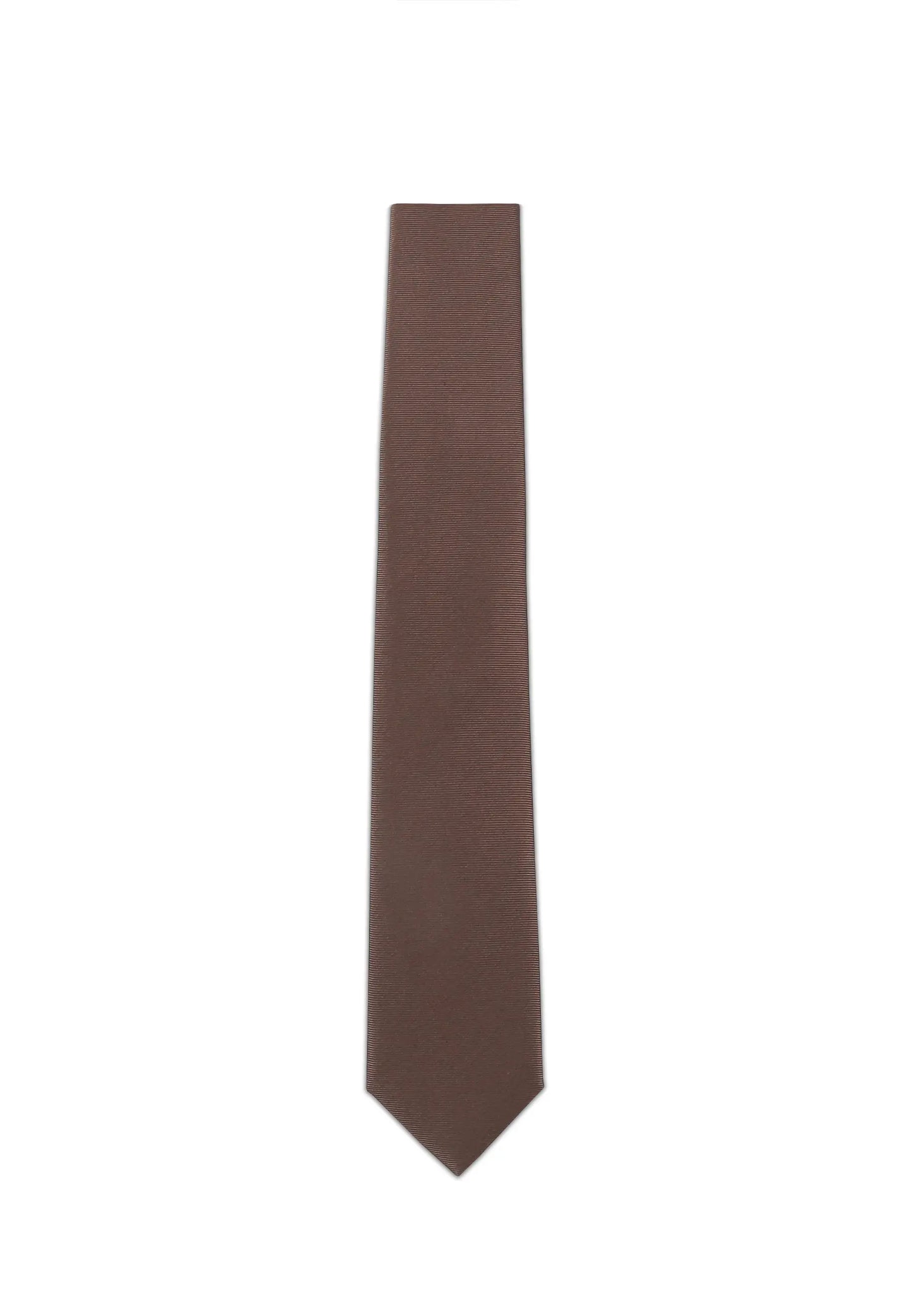 (Braun) Uni Seidenkrawatte Herren 6cm schmal in voller Länge