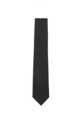 (Schwarz) Uni Seidenkrawatte Herren 6cm schmal in voller Länge