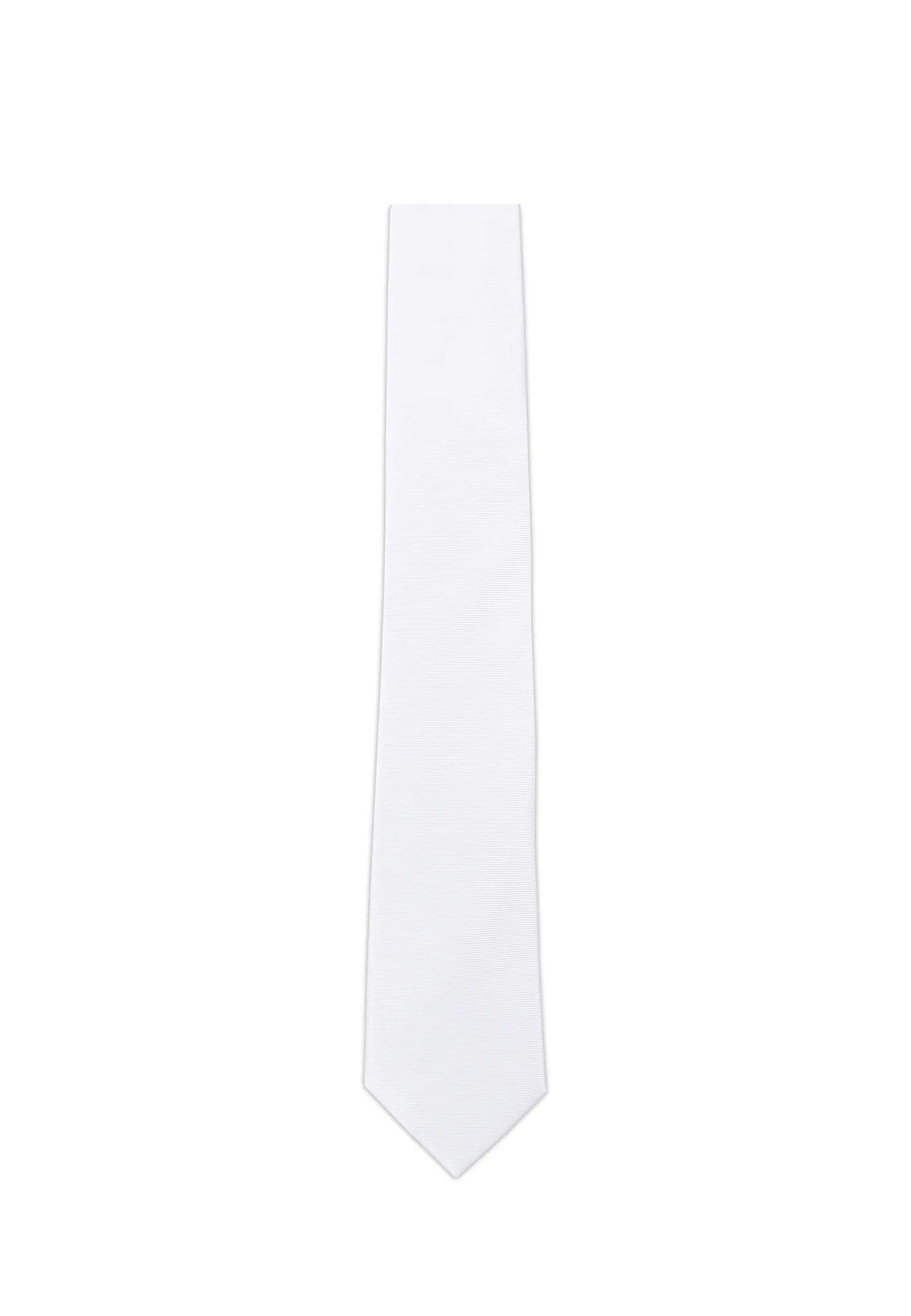(Weiß) Uni Seidenkrawatte Herren 6cm schmal in voller Länge