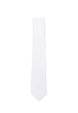 (Weiß) Uni Seidenkrawatte Herren 6cm schmal in voller Länge