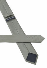 (Mint) Uni Seidenkrawatte 6cm Rückseite mit Label Detail
