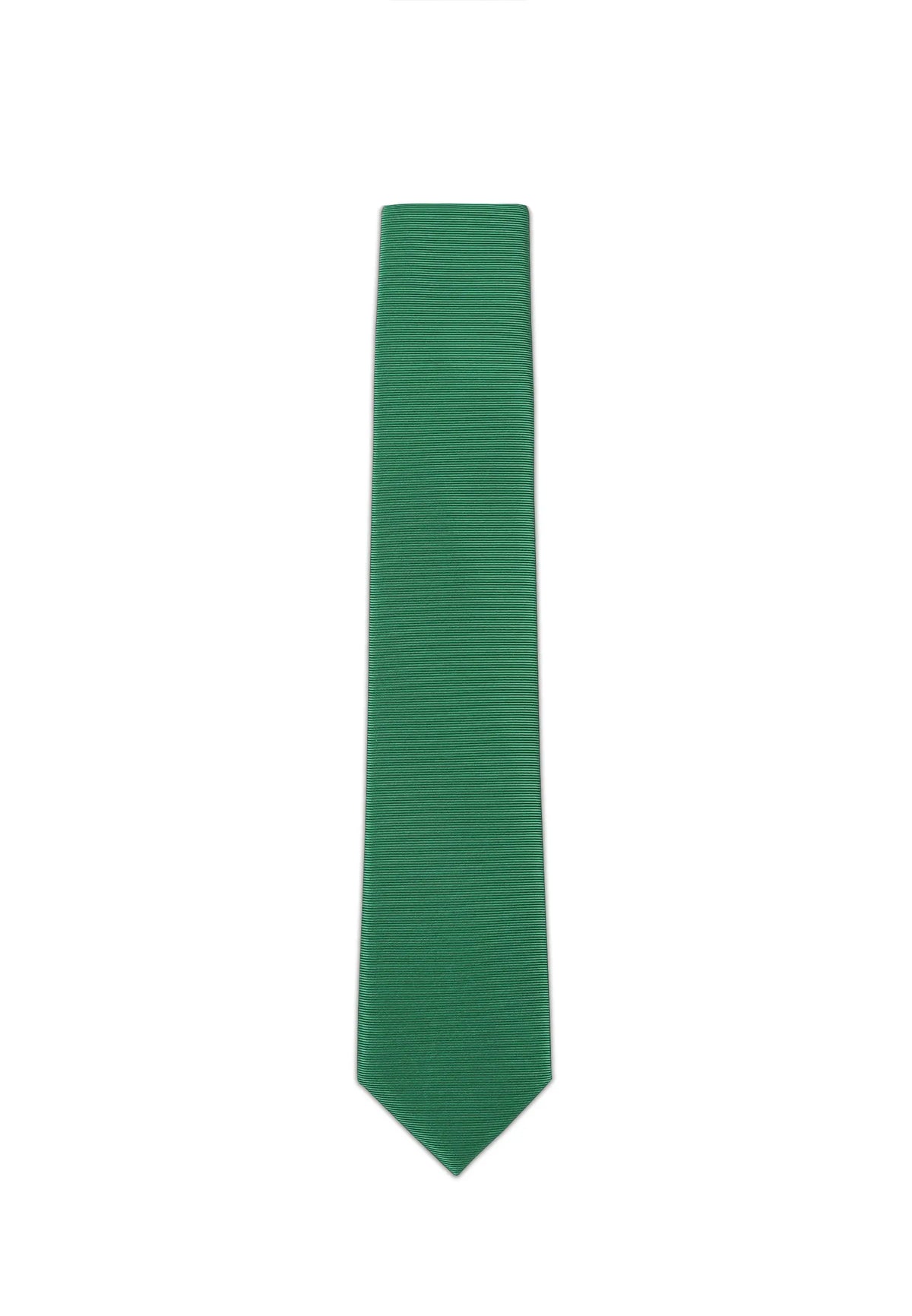 (Grün) Uni Seidenkrawatte Herren 6cm schmal aufgerollt