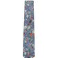 (Blau) Krawatte Herren floral Seide Baumwolle – Frontalansicht