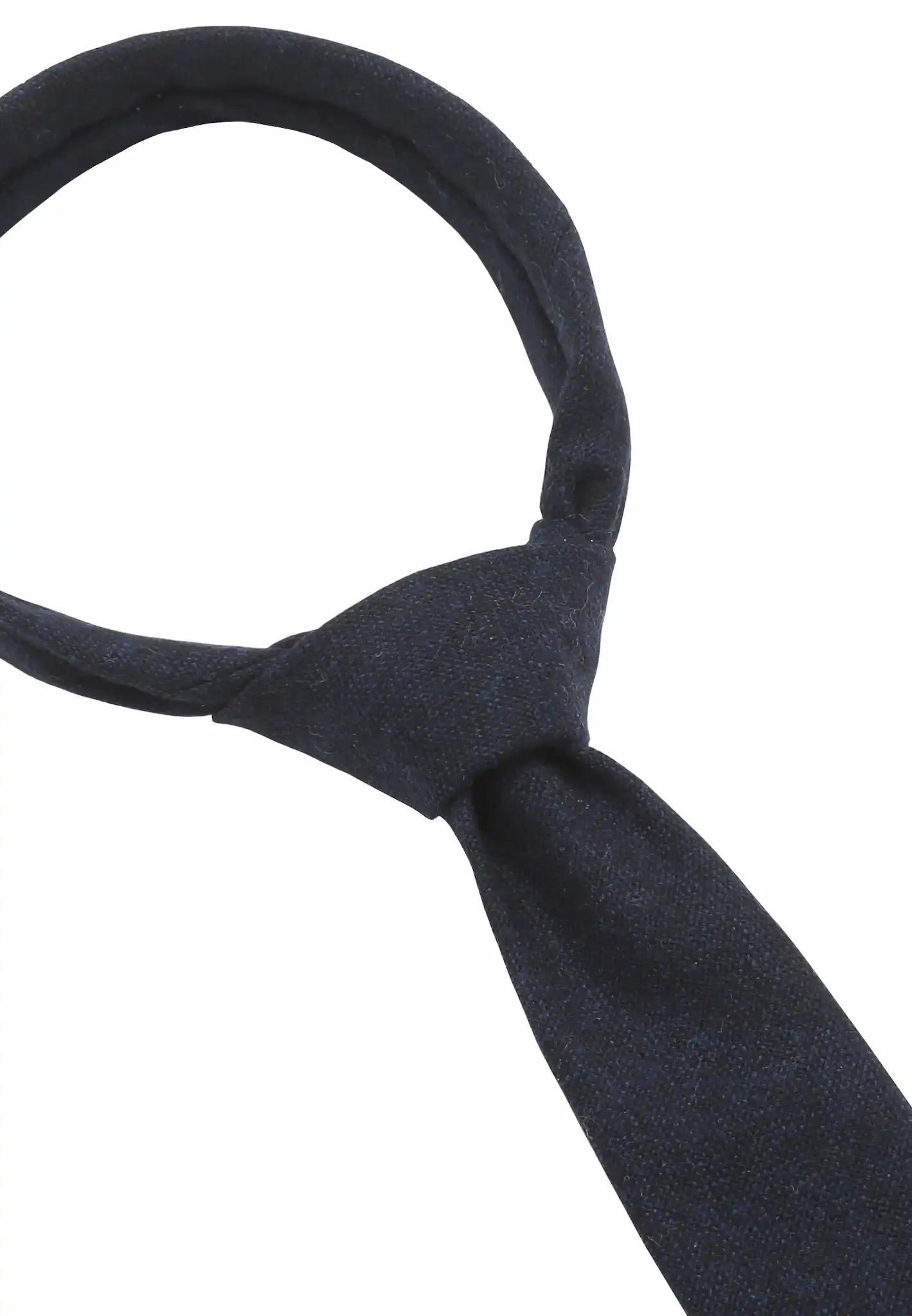 (Dunkelblau) Krawatte Tweed Wolle – Knotendetail