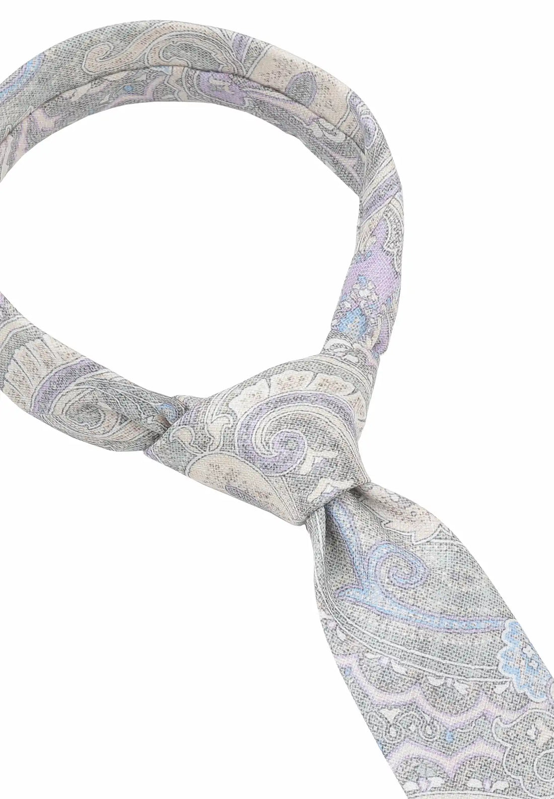 (Grau) Krawatte Herren Paisley-Muster – Knotenansicht