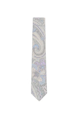 (Grau) Krawatte Paisley-Muster Baumwolle 6 cm – Gesamtansicht
