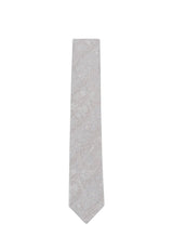 (Beige) Krawatte Paisley Seide 6 cm – Gesamtansicht