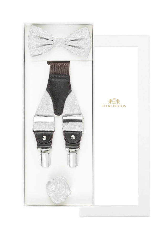 Bretelles Homme Mariage avec Nœud Papillon & Pochette – Paisley