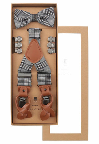 Ensemble de bretelles grises pour homme – Glencheck