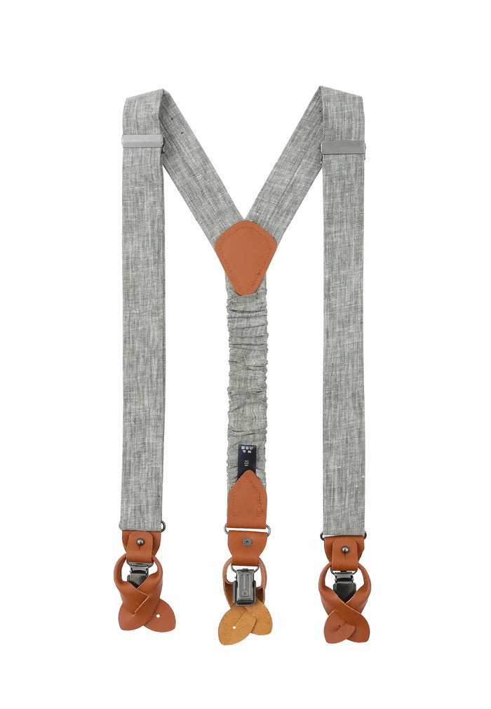 Bretelles Set Homme avec Nœud Papillon - Lin