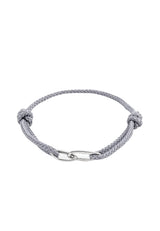 (Hellgrau) Armband aus Edelstahl & Seil – Amalfi – Frontalansicht