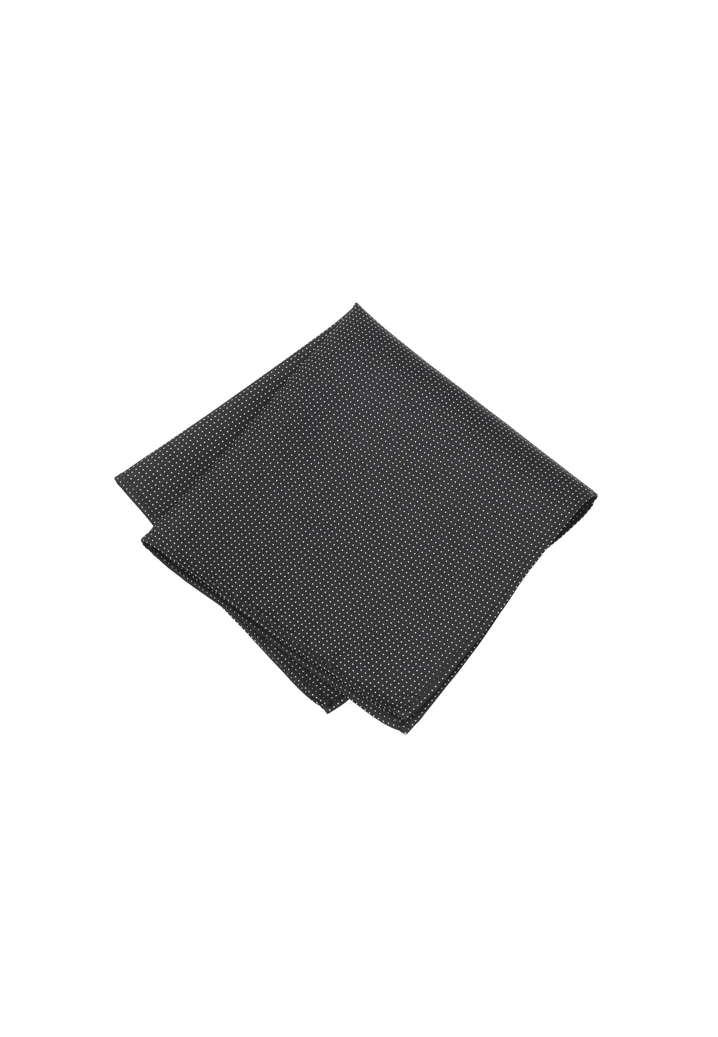 (Schwarz) Einstecktuch Herren aus 100% Seide Picoté 28x28cm gefaltet