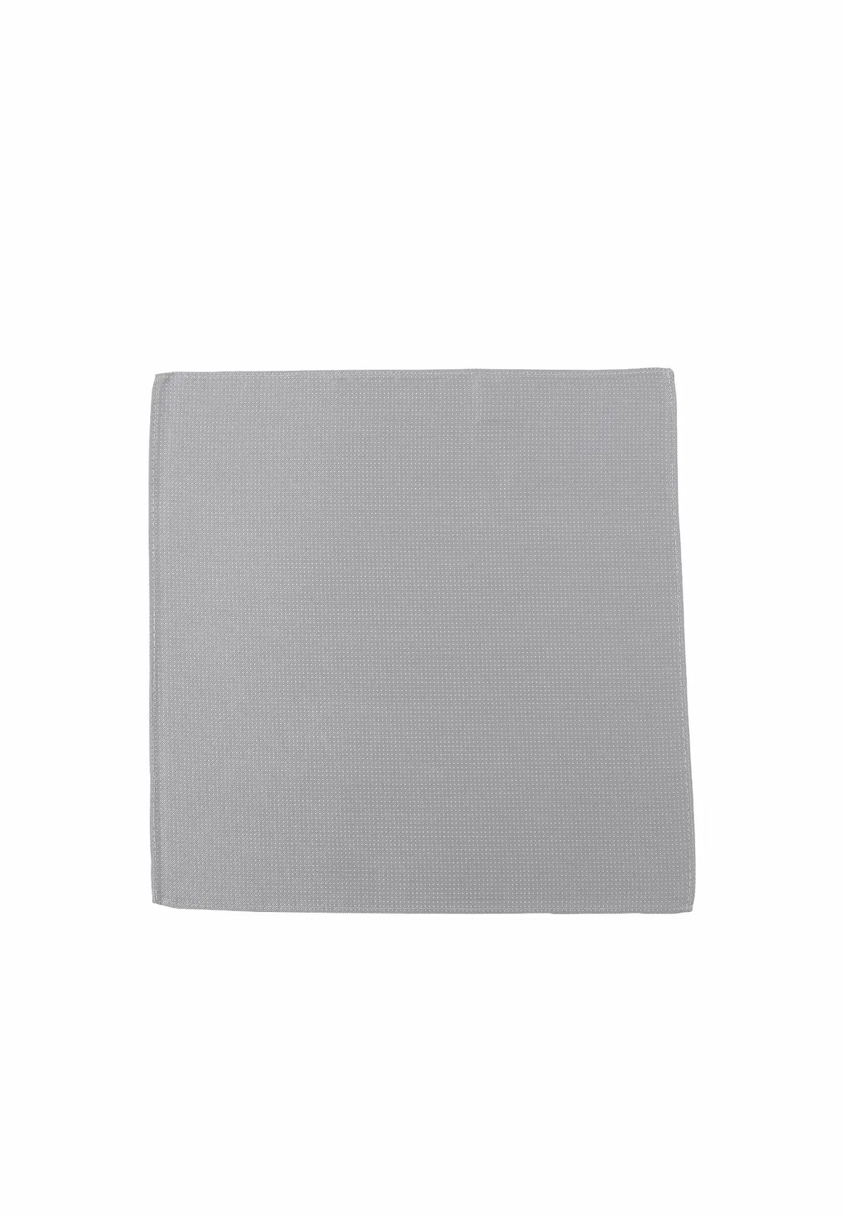 (Grau) Einstecktuch Herren aus 100% Seide Picoté 28x28cm flach