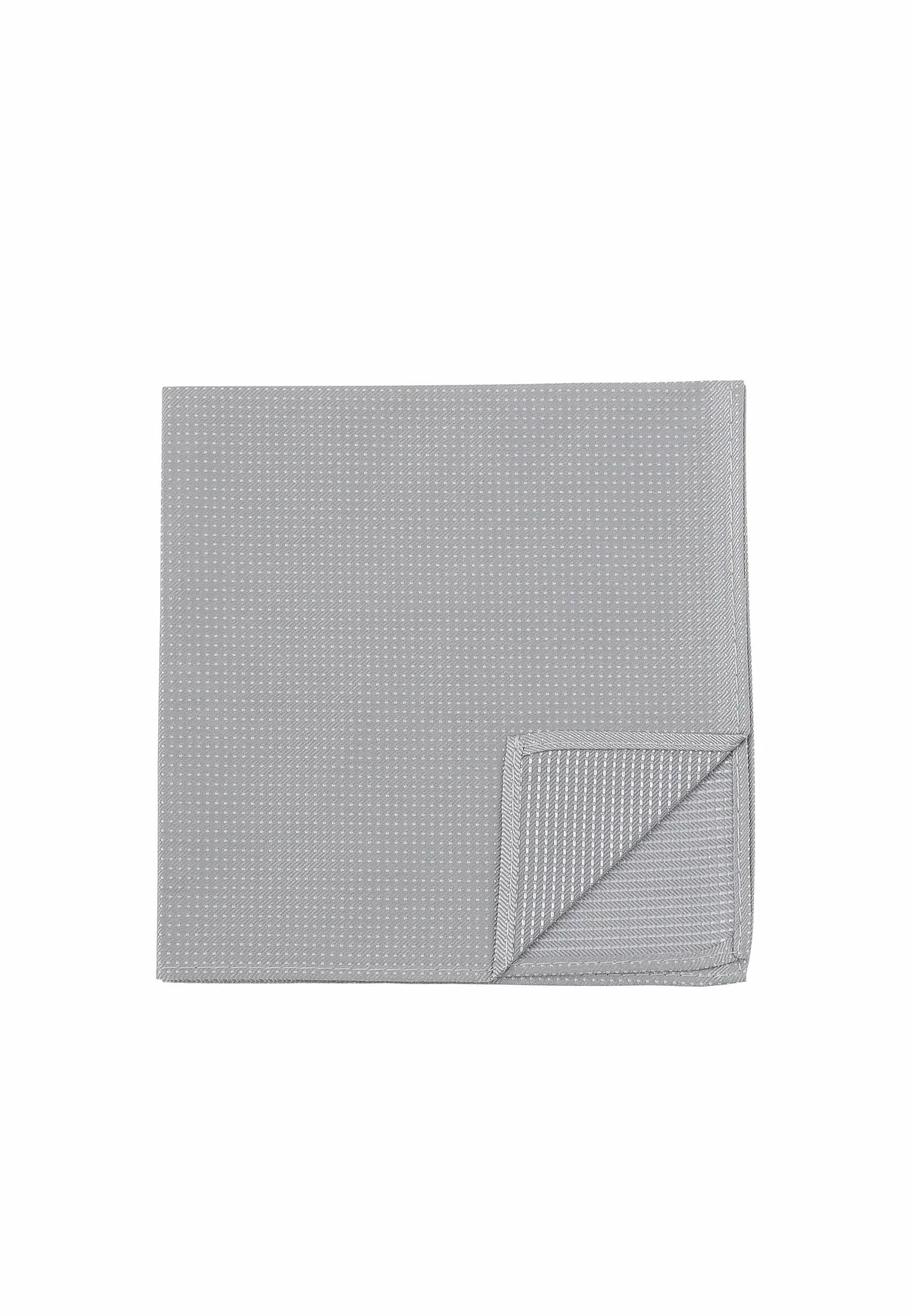 (Grau) Einstecktuch Herren aus 100% Seide Picoté 28x28cm Detailansicht