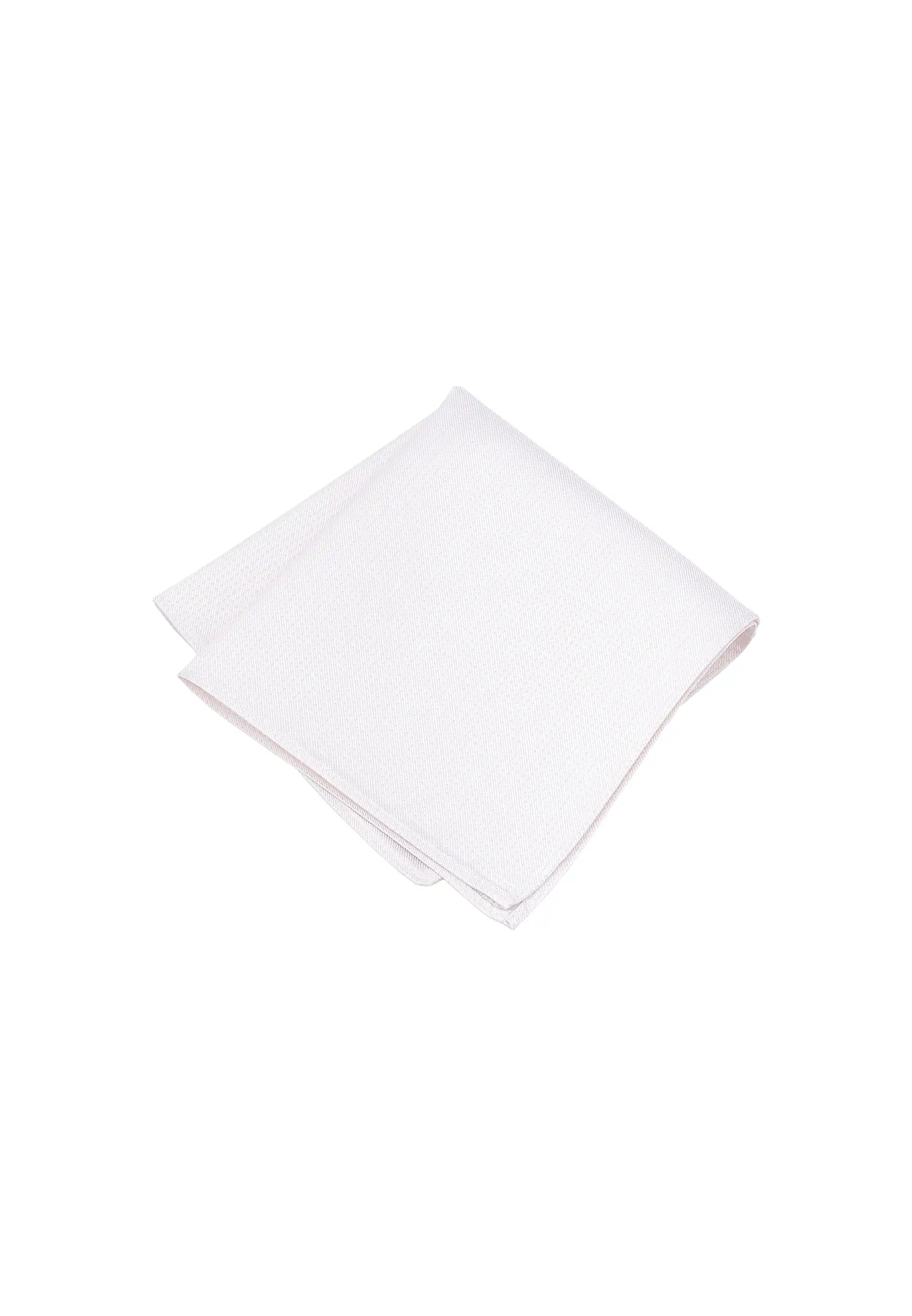 (Weiß) Einstecktuch Herren aus 100% Seide Picoté 28x28cm gefaltet