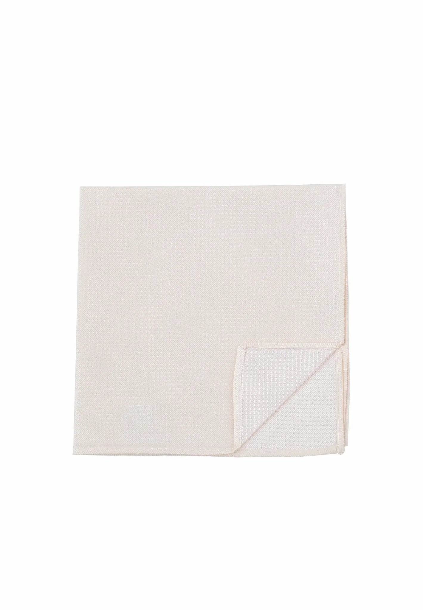 (Champagner) Einstecktuch Herren aus 100% Seide Picoté 28x28cm Detailansicht