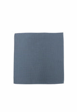 (Oceanblau) Einstecktuch Herren aus 100% Seide Picoté 28x28cm flach