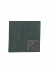(Dunkelgrün) Einstecktuch Herren aus 100% Seide Picoté 28x28cm Detailansicht