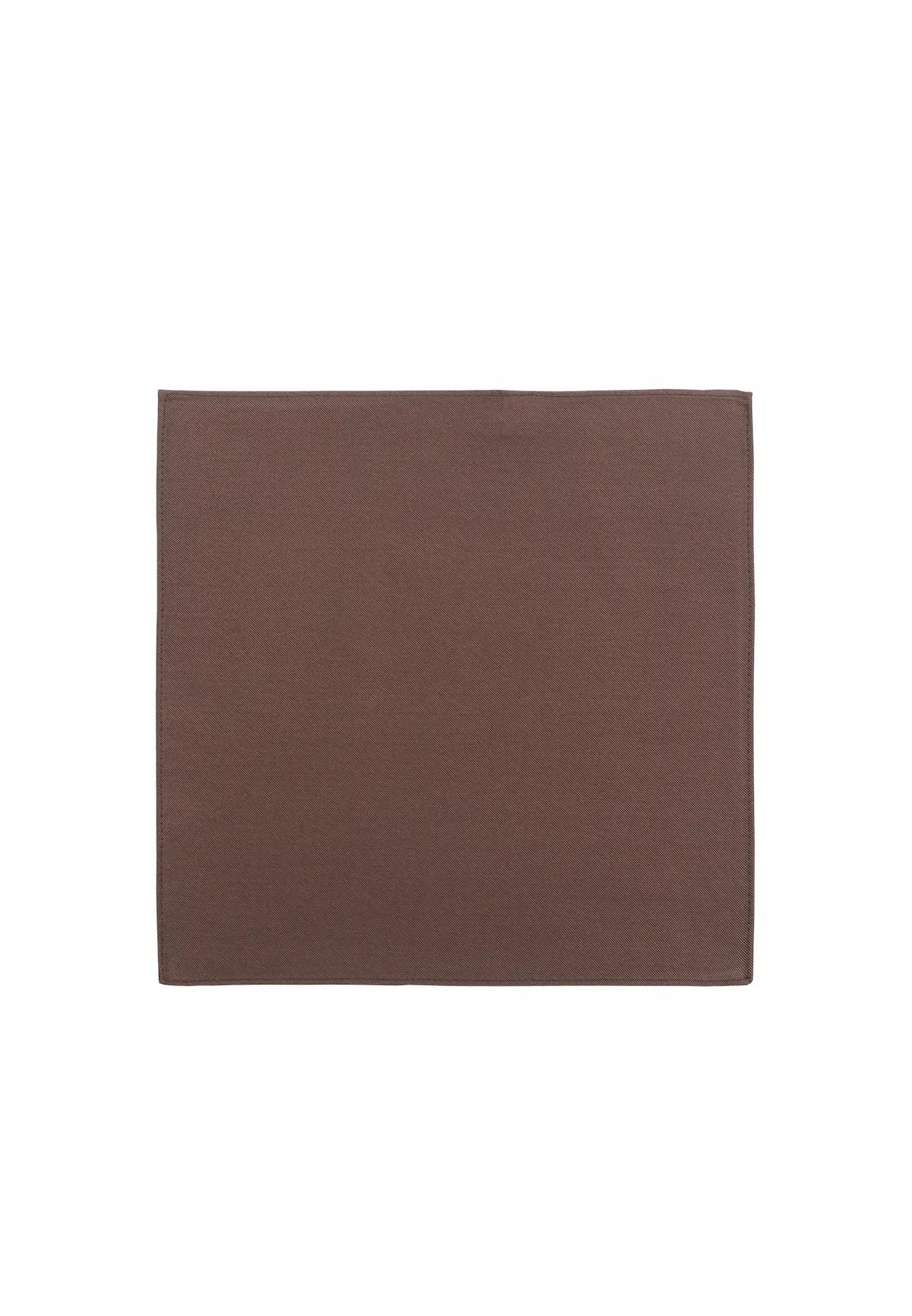 (Braun) Uni Einstecktuch aus Seide 28x28cm