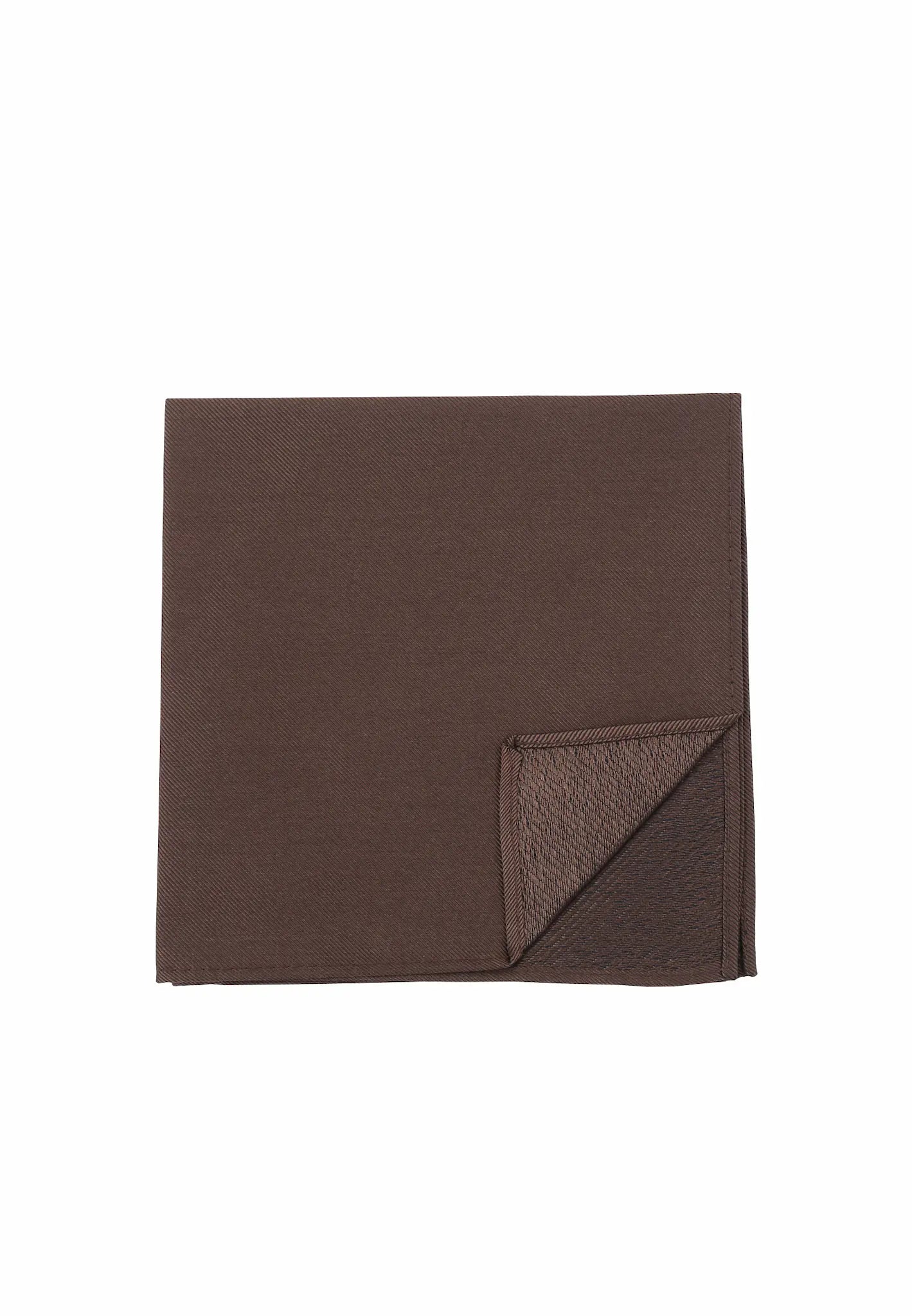 (Braun) Uni Einstecktuch aus Seide Rückseite 28x28cm