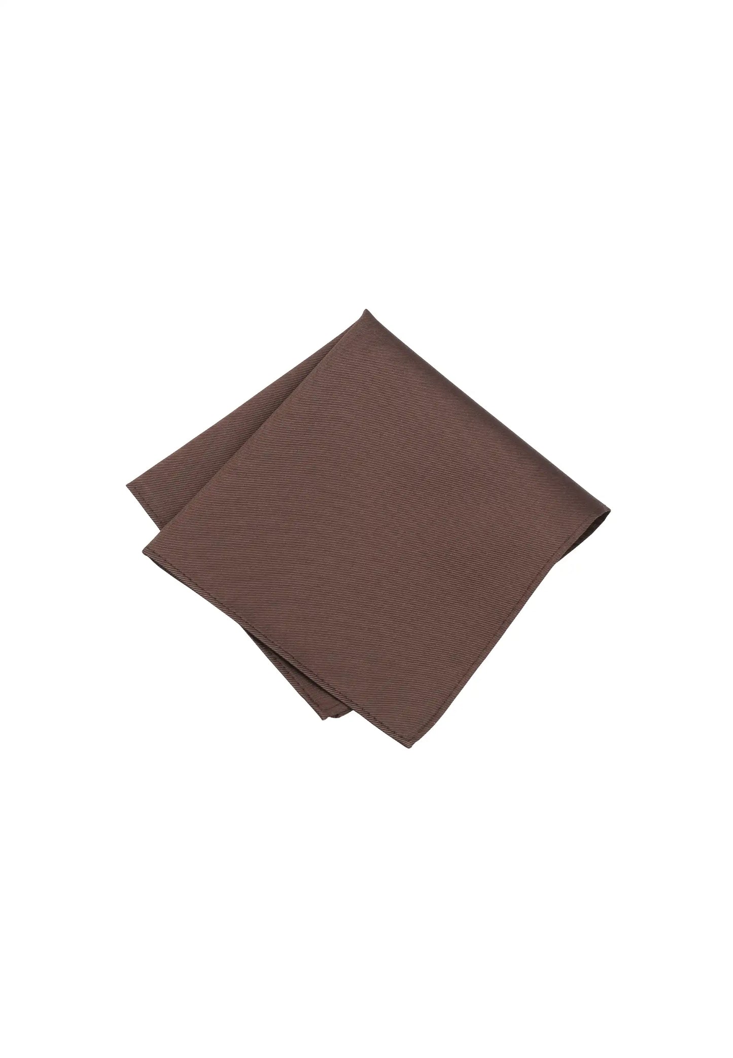 (Braun) Uni Einstecktuch aus Seide gefaltet 28x28cm