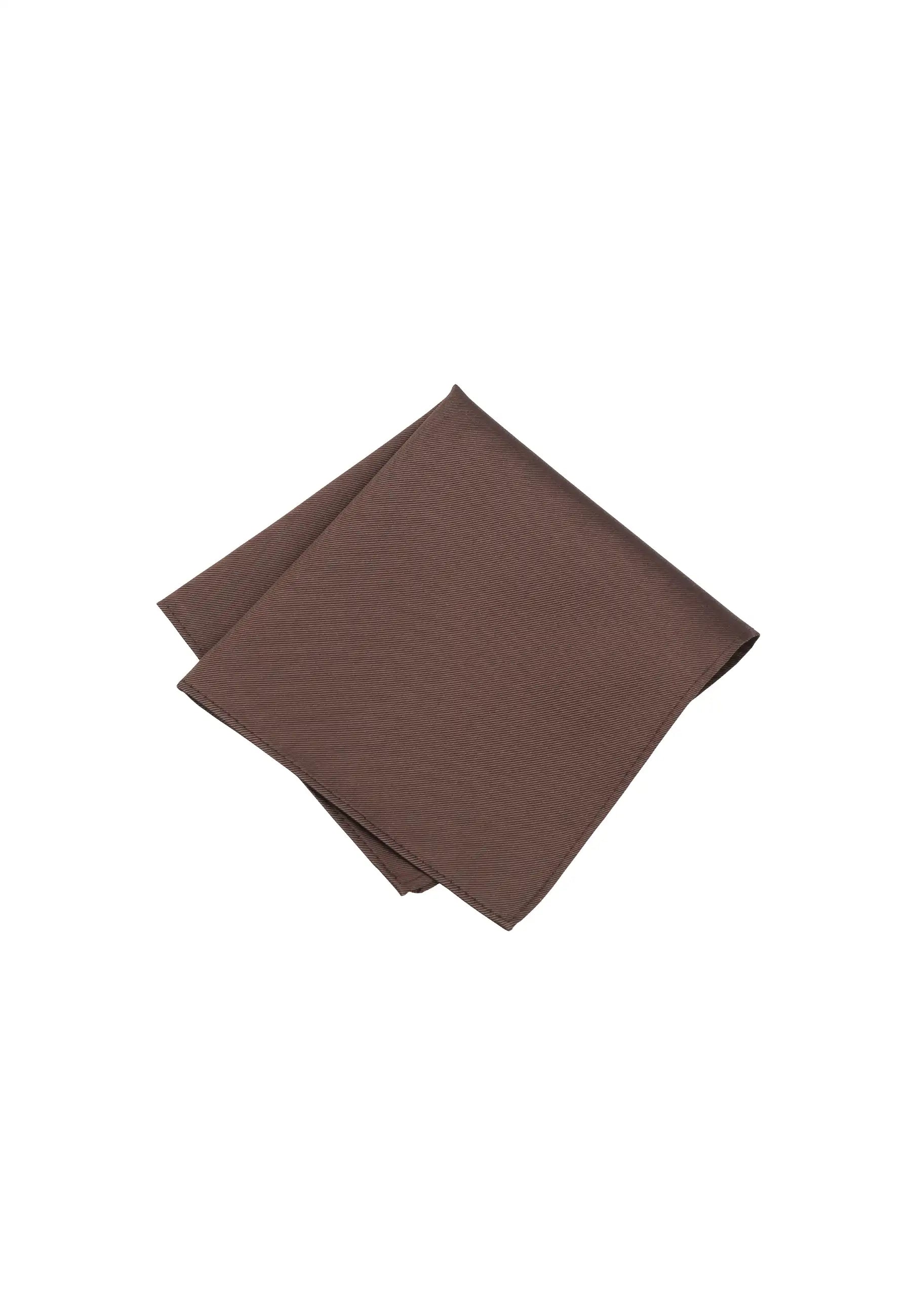 (Braun) Uni Einstecktuch aus Seide gefaltet 28x28cm
