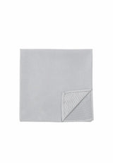 (Silber) Uni Einstecktuch aus Seide Rückseite 28x28cm