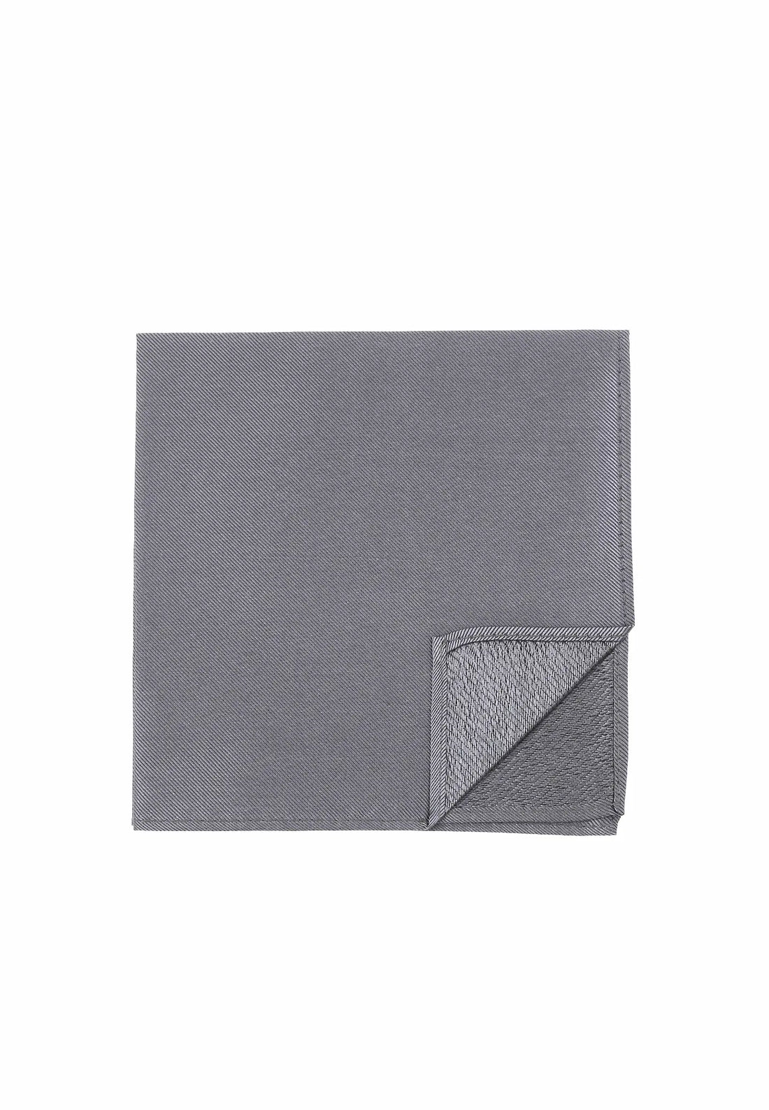 (Grau) Uni Einstecktuch aus Seide Rückseite 28x28cm