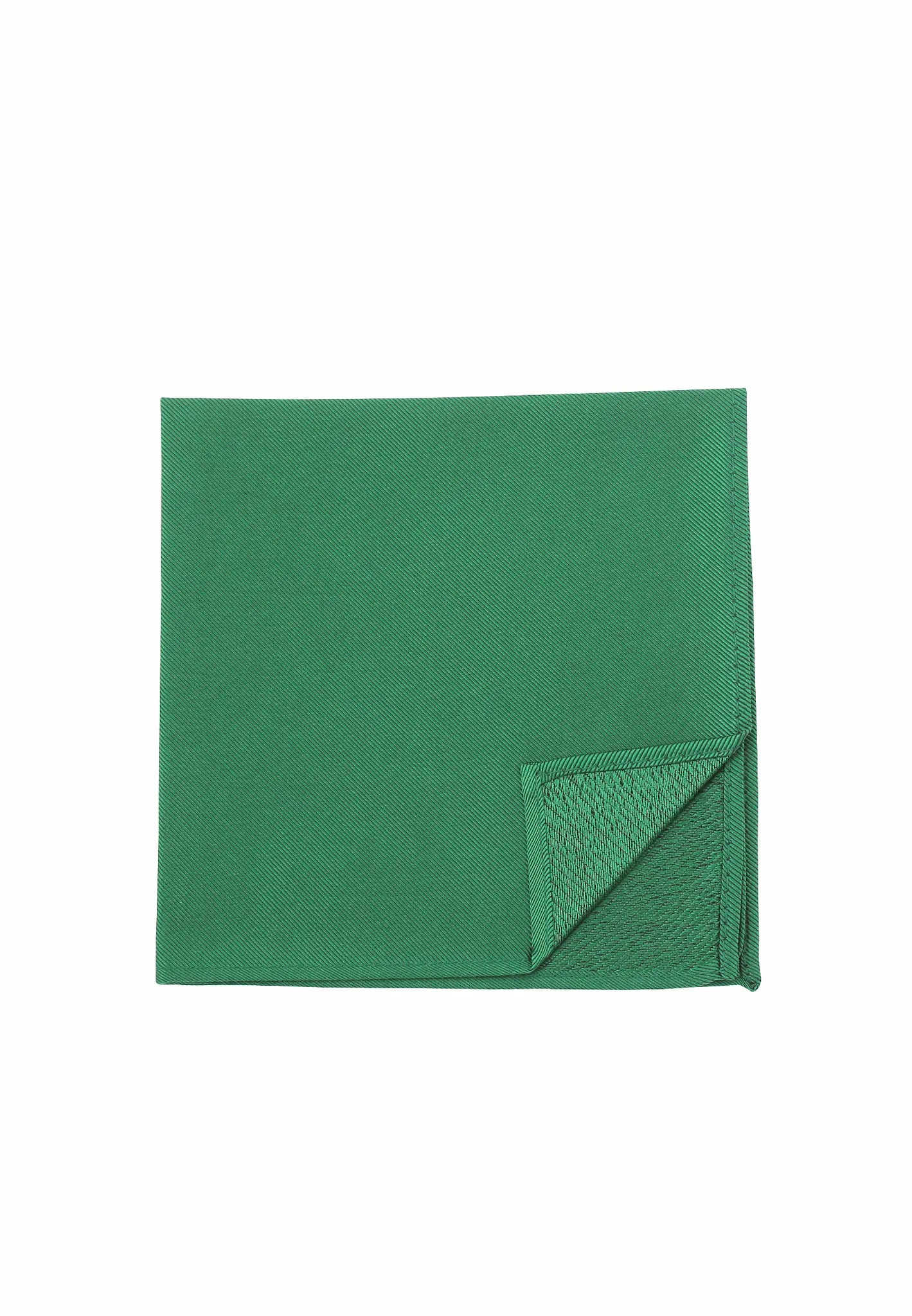 (Grün) Uni Einstecktuch aus Seide gefaltet 28x28cm