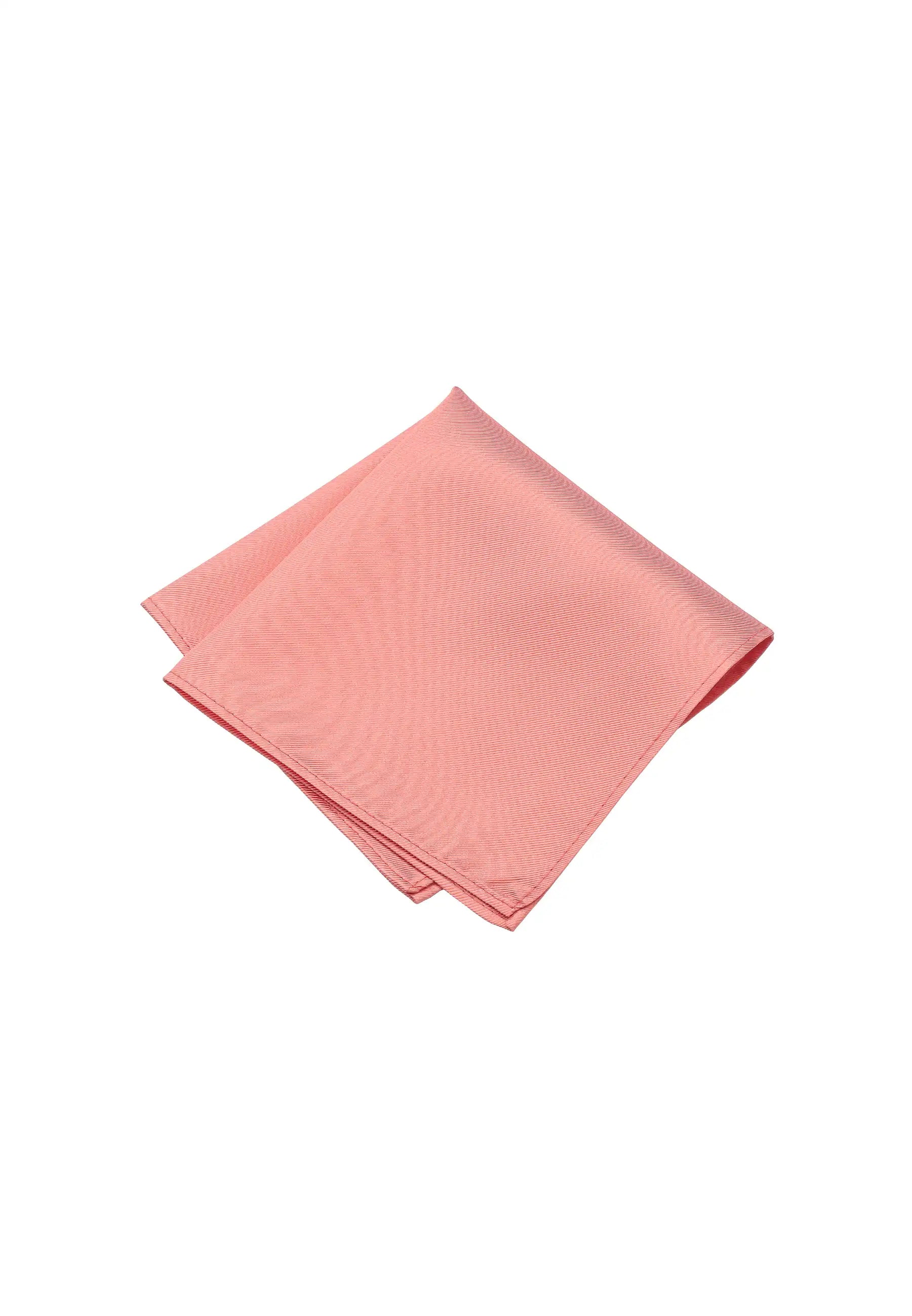 (Lachs) Uni Einstecktuch Herren aus 100% Seide in Pastellfarbe, gefaltet