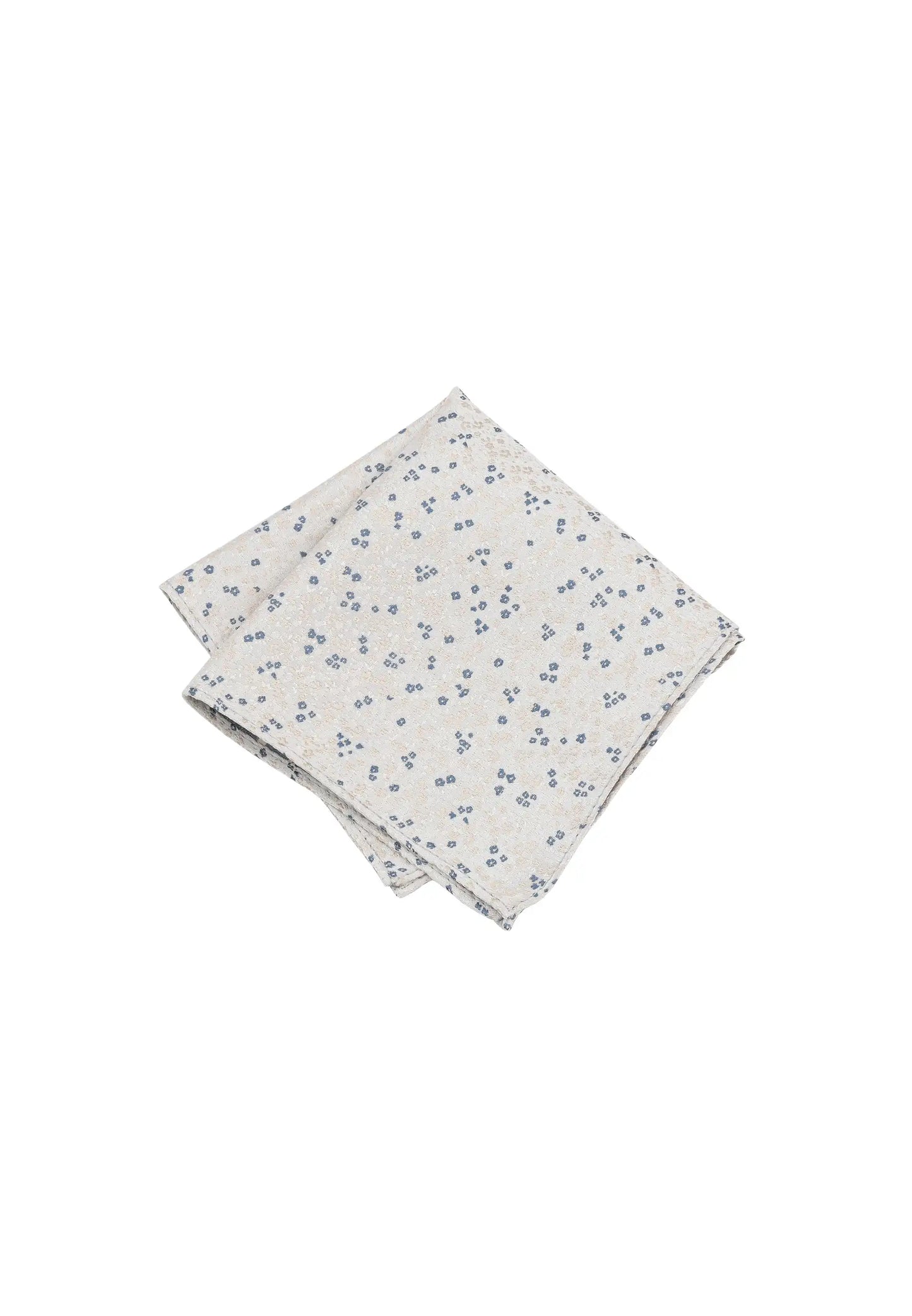 (Beige) Seiden-Einstecktuch mit floralem Muster, gefaltet, 28 x 28 cm