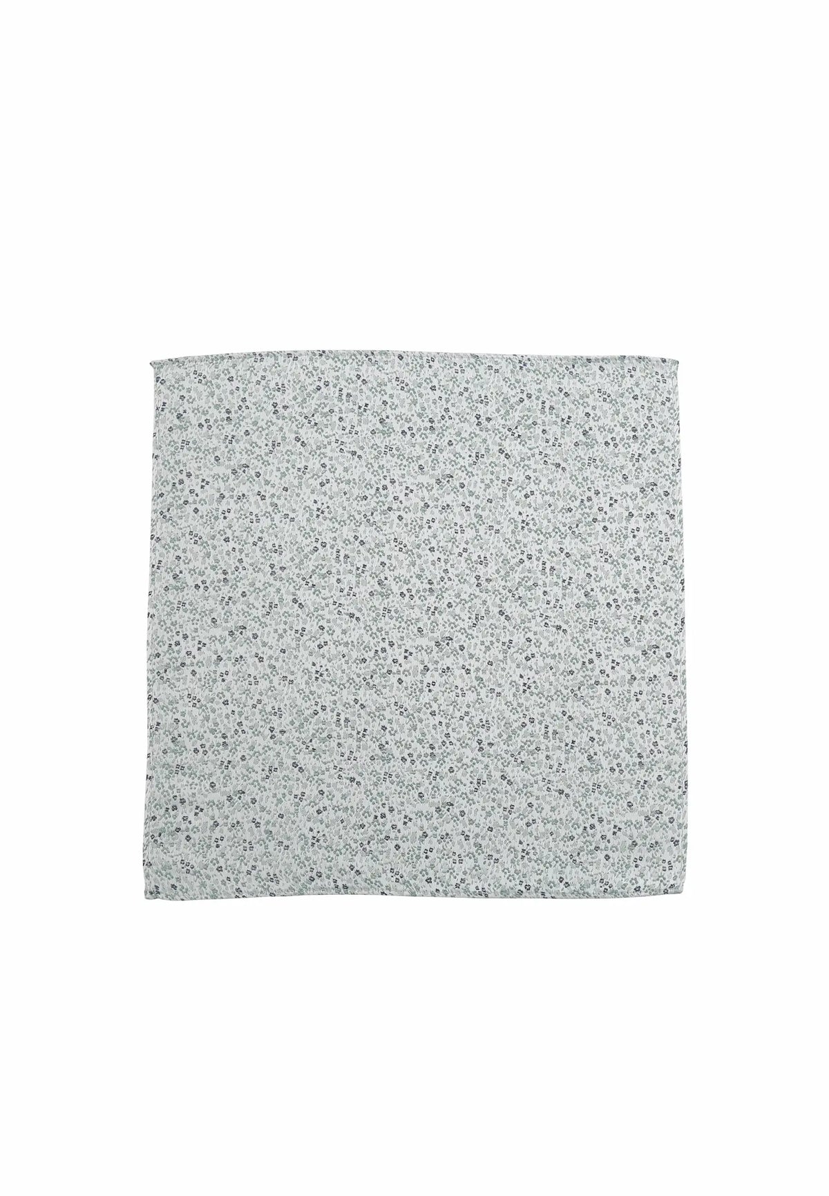 (Mint) Seiden-Einstecktuch mit floralem Muster, ausgebreitet, 28 x 28 cm