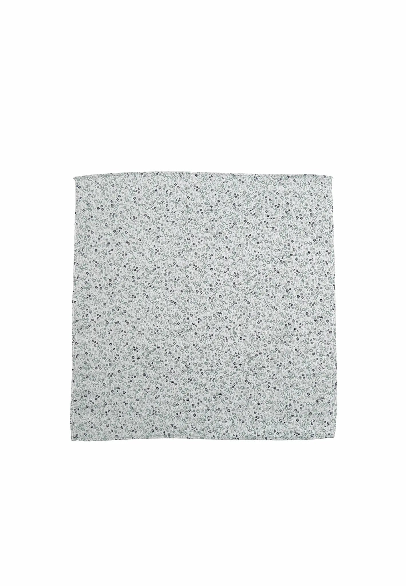 (Mint) Seiden-Einstecktuch mit floralem Muster, ausgebreitet, 28 x 28 cm