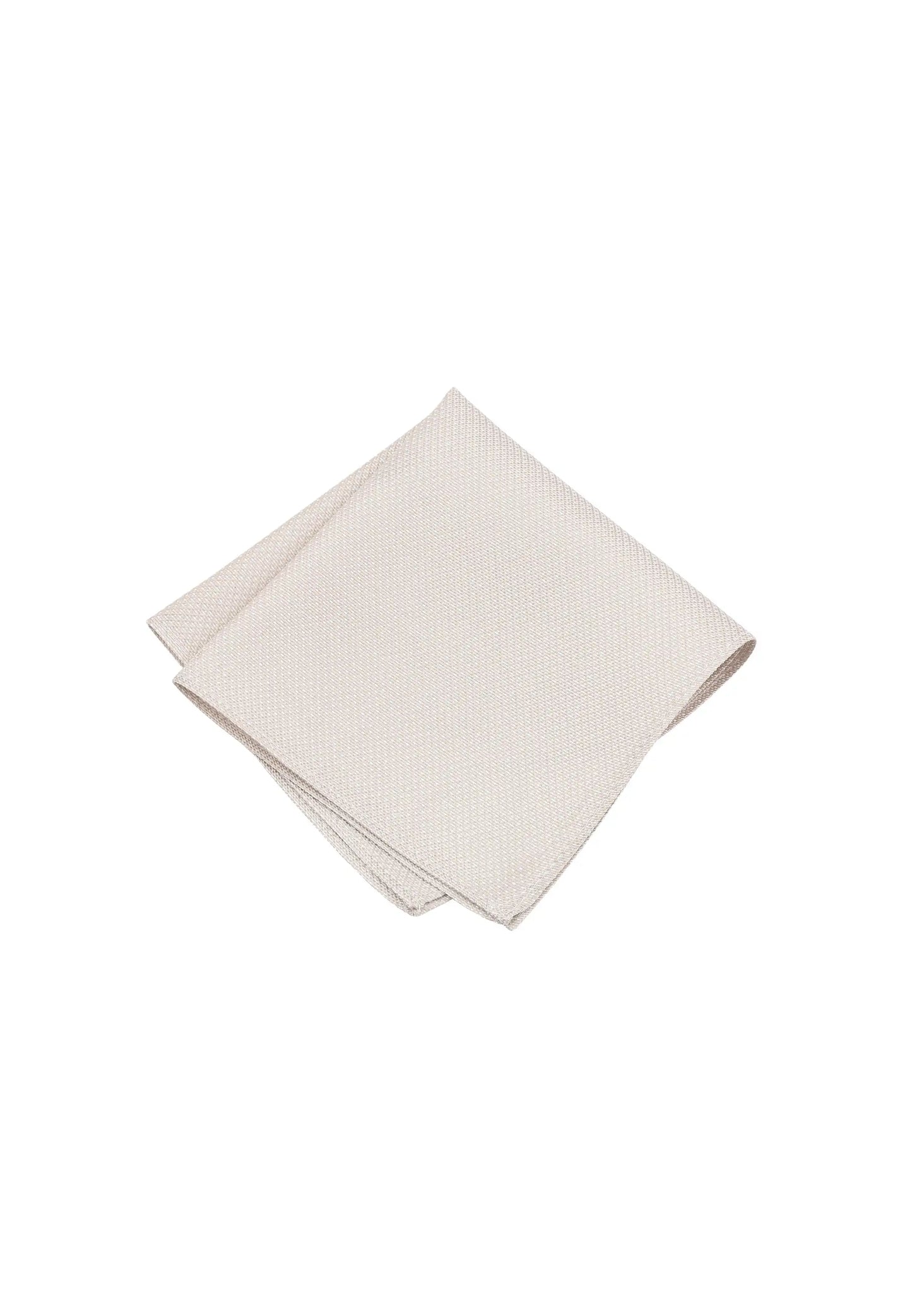 (Beige) Seiden-Einstecktuch mit feinem Kachelmuster, gefaltet, 28x28 cm
