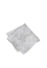 (Silber) Einstecktuch Hochzeit Paisley Seide – diagonal gefaltet