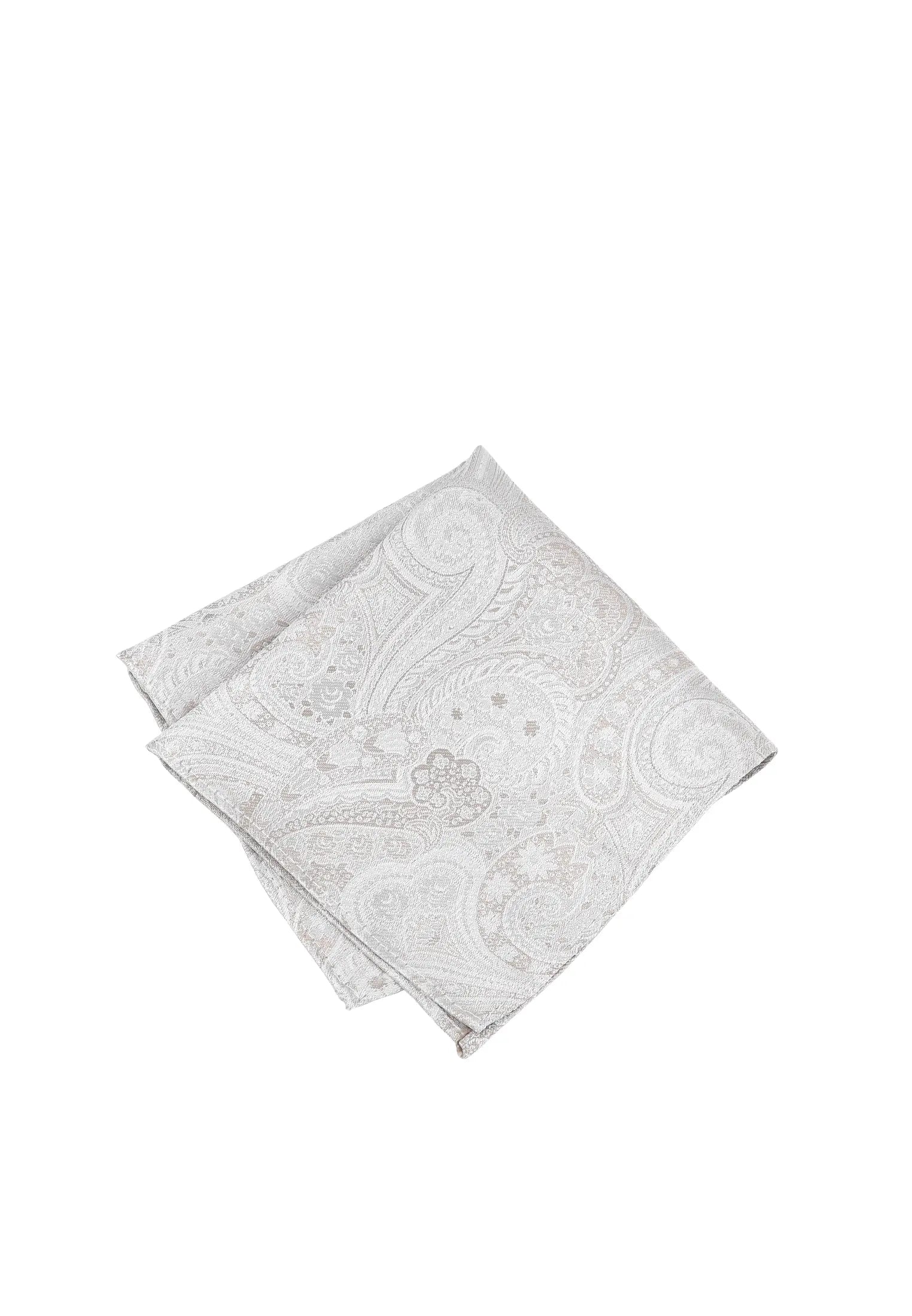 (Beige) Einstecktuch Hochzeit Paisley Seide – diagonal gefaltet