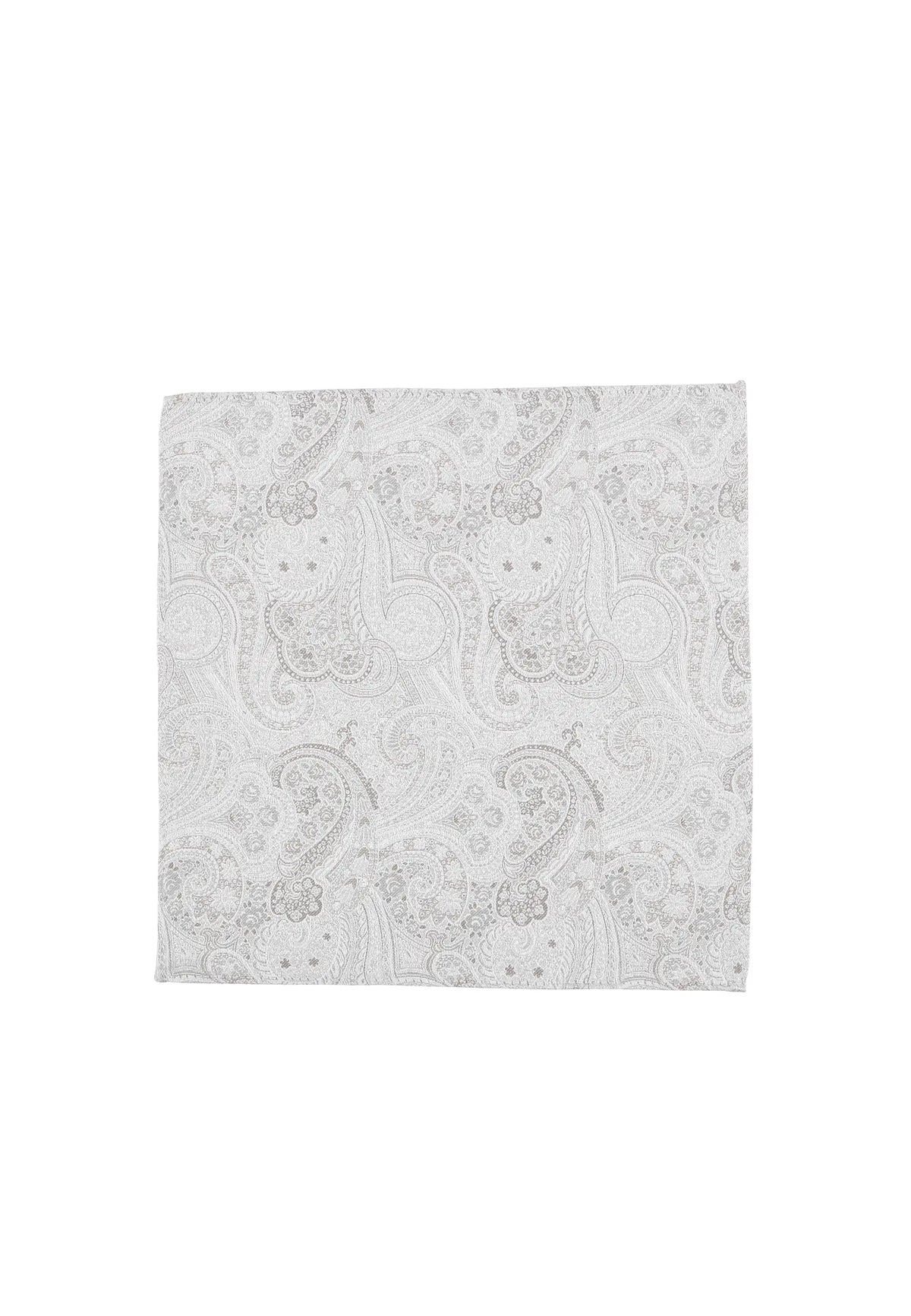 (Beige) Einstecktuch Hochzeit Paisley – Frontalansicht flach ausgelegt