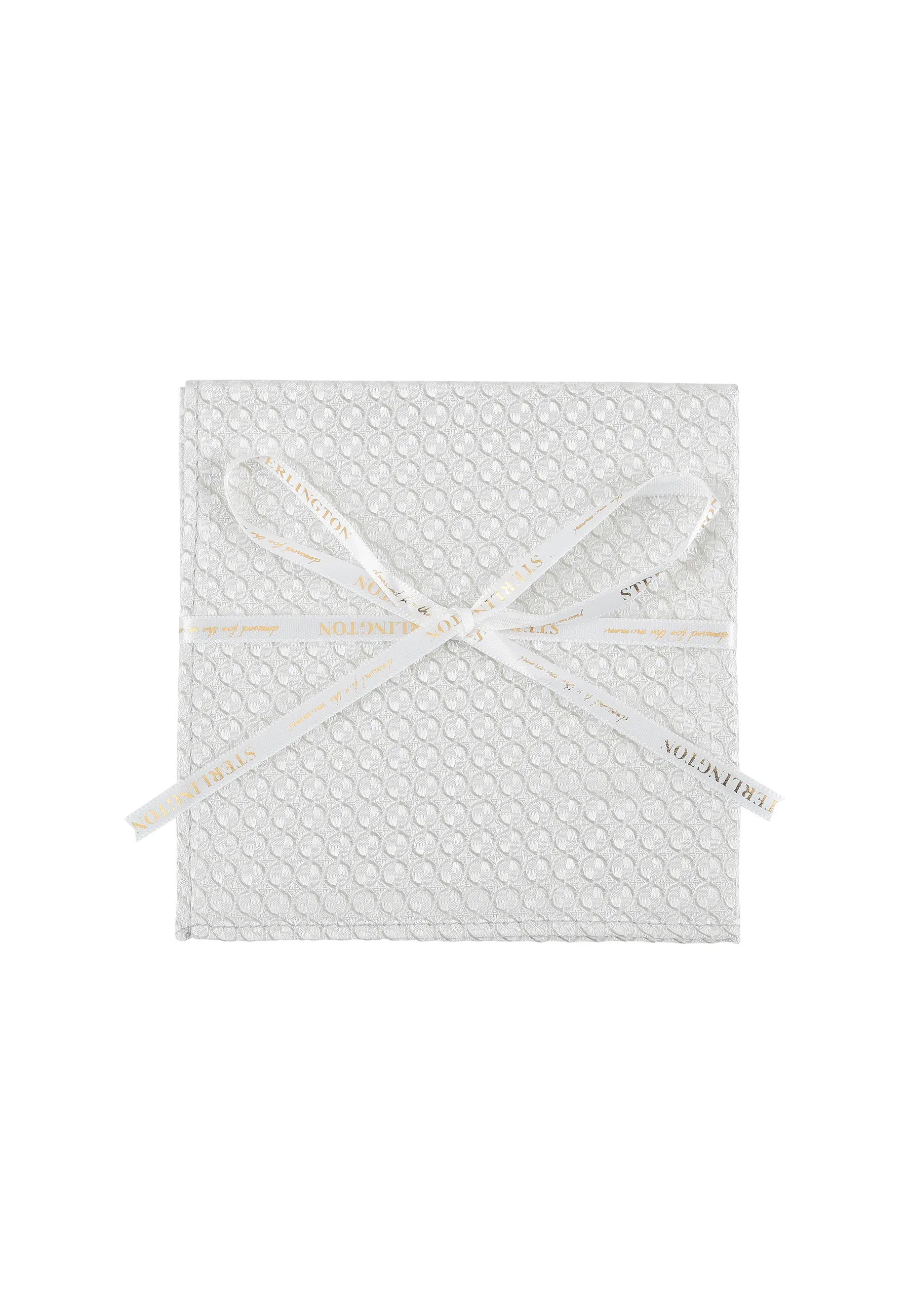 (Champagner) Einstecktuch Sterlington Kreise Seide – mit Geschenkschleife