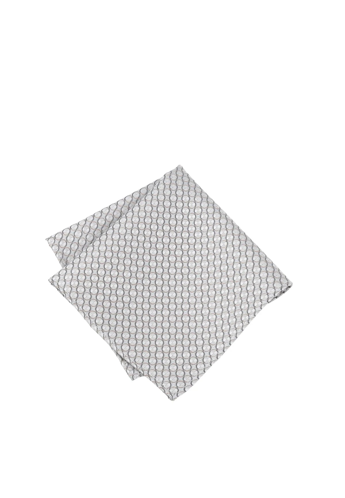 (Silber) Einstecktuch Hochzeit Kreise Seide – diagonal gefaltet