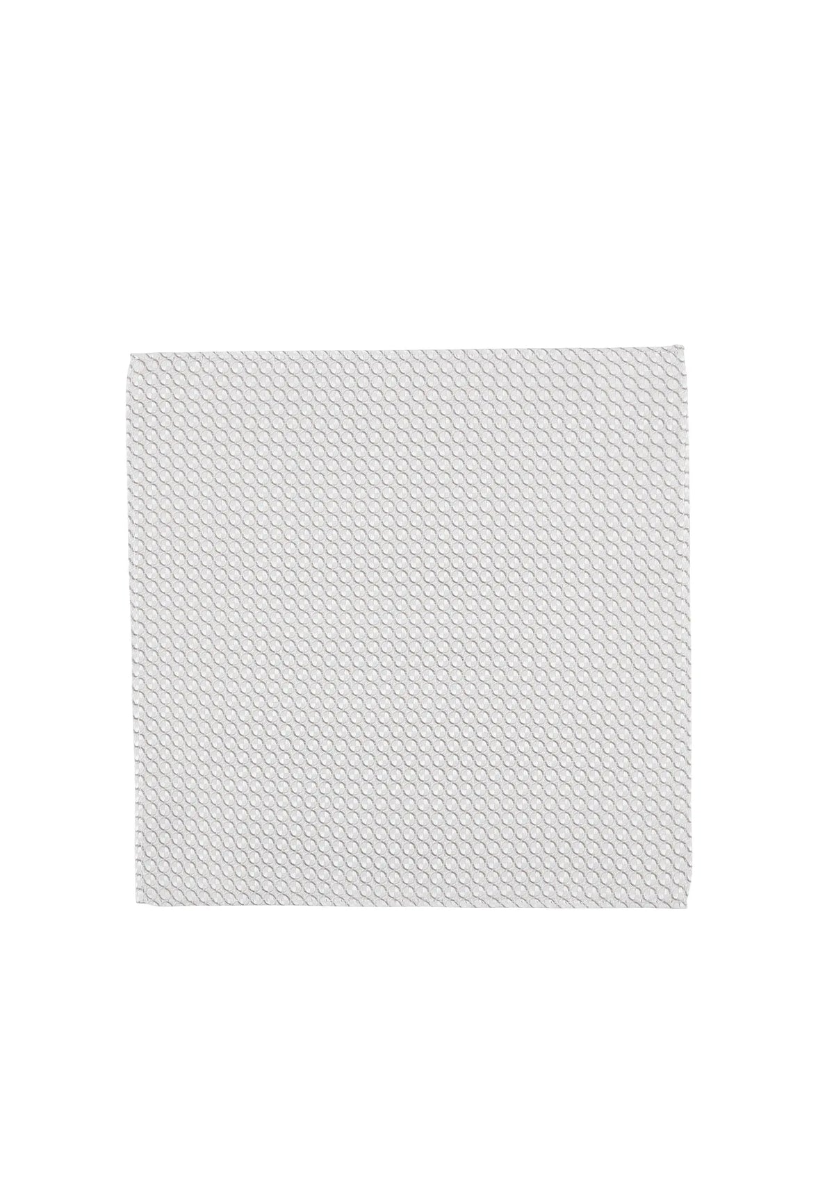 (Beige) Einstecktuch Hochzeit Kreise – Frontalansicht flach ausgelegt
