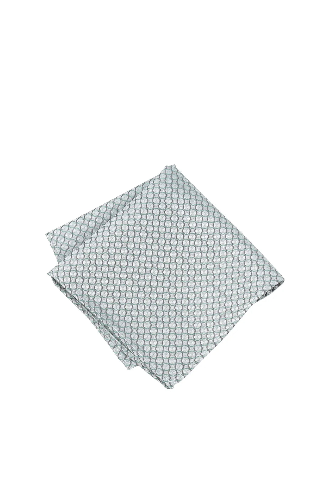 (Grün) Einstecktuch Hochzeit Kreise Seide – diagonal gefaltet